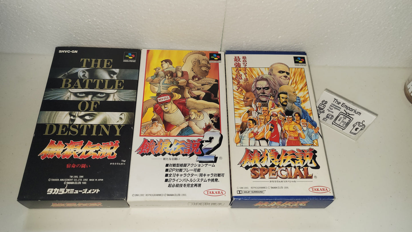 Garou Densetsu 1/2/Special - Fatal Fury 1/2/Special SET - Nintendo Sfc Super Famicom