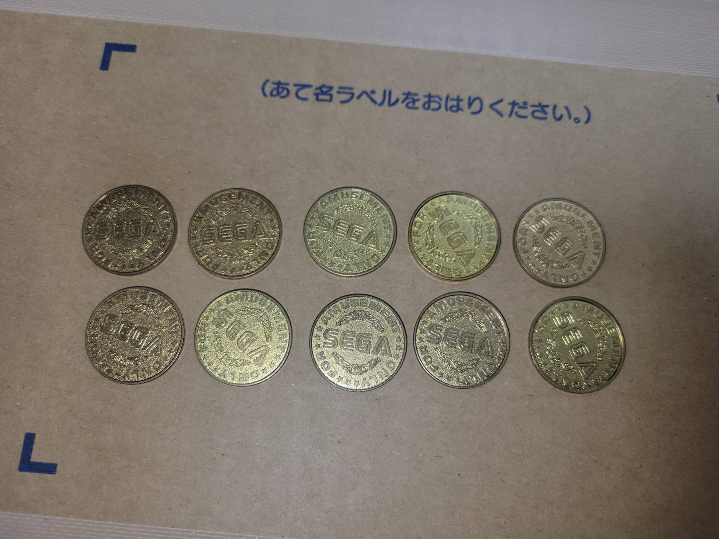 SEGA MEDALS COINS - COLOR: GOLD  10 PCS