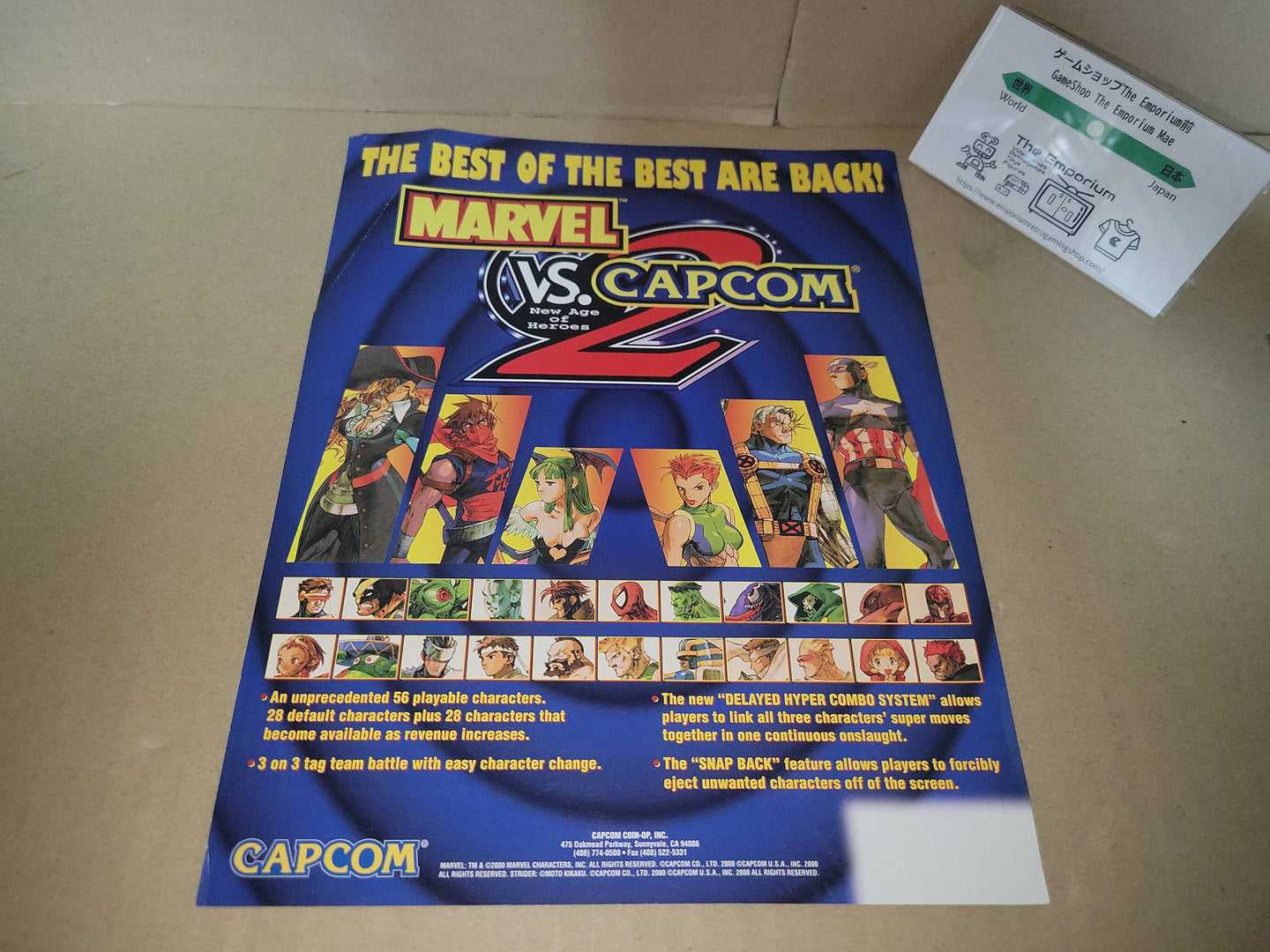 Marvel vs Capcom 2 Promo Flyer A4 - arcade artset art set