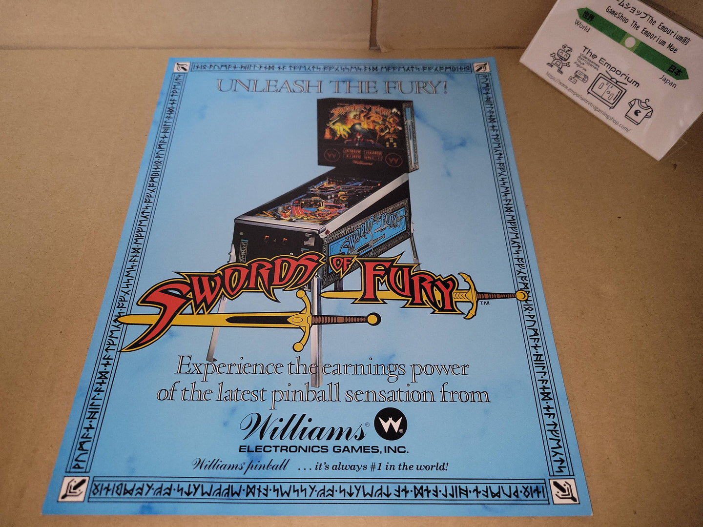 Swords of Fury PinBall Promo Flyer A4 - arcade artset art set