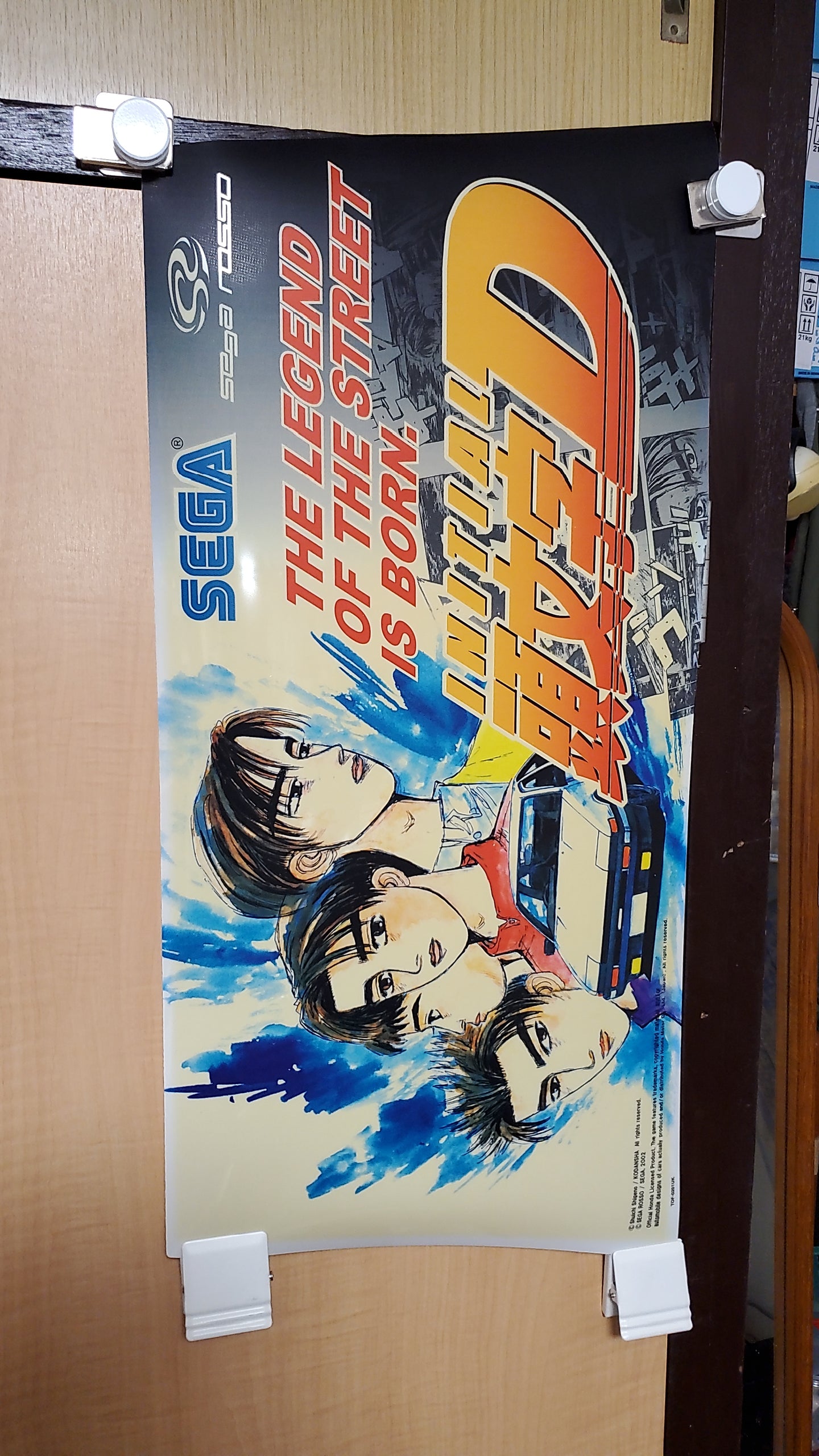 INITIAL D  cabinet topper sheet old stock  - poster / scrool / tapestry  japan.