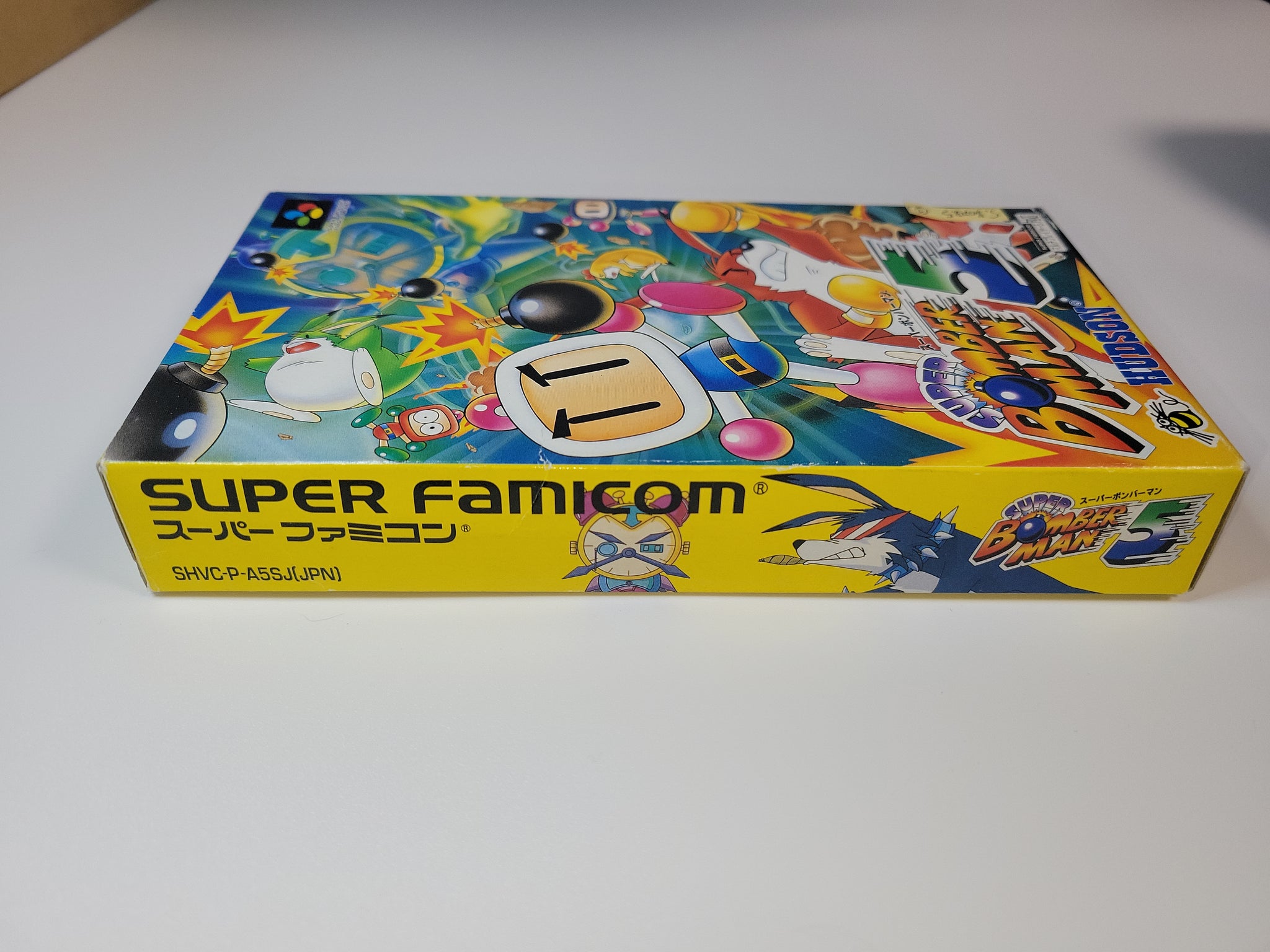 SNES -- SUPER BOMBERMAN 5 -- Fake Boxed. Can save! Super famicom. Japan.  17360